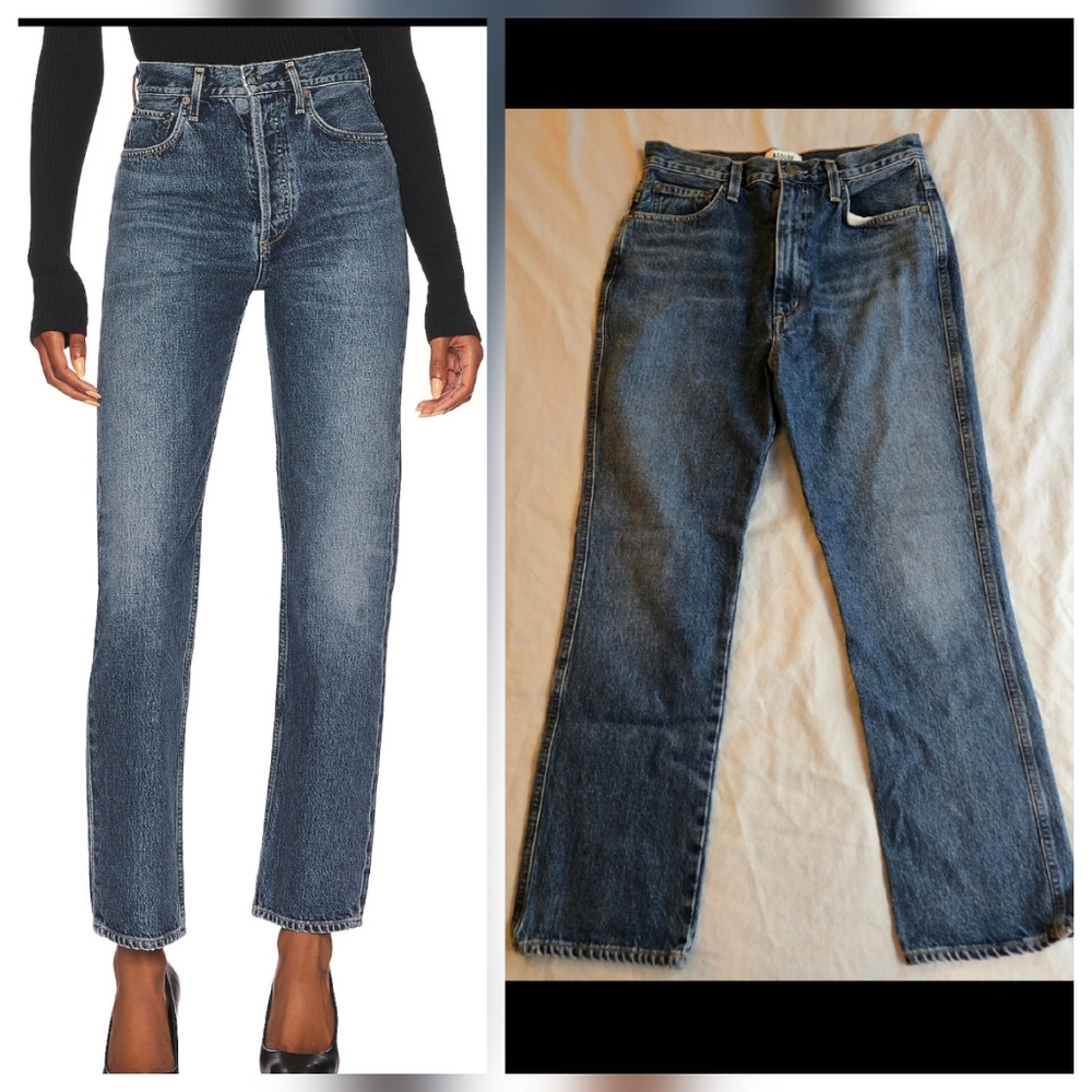 AGOLDE 90s Pinch Waist Jeans 28 High Rise, Tapered Leg, Medium Blue Wash
